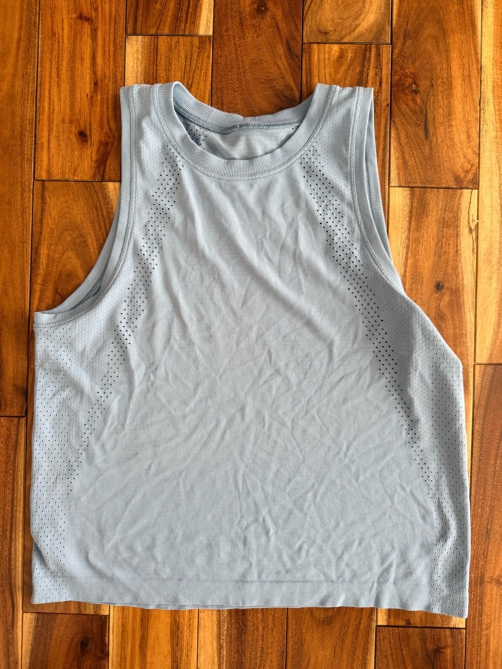 lululemon athletica Light Blue Perforated Training Tank